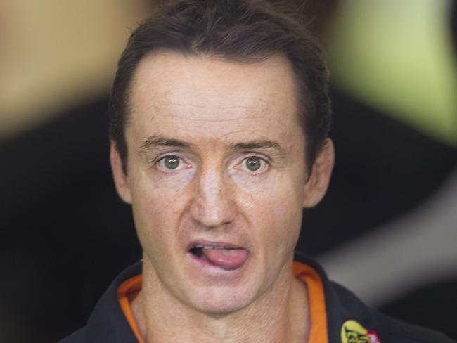 Tigers coach Jason Taylor pictured in the tunnel before the beginning of the Wests Tigers v Cronulla Sharks pre season trial game at Campbelltown Stadium , Campbelltown. Pic Jenny Evans