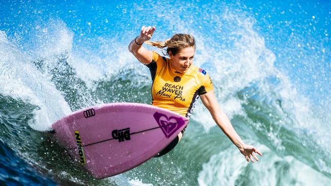 Stephanie Gilmore on her way to winning a record-equalling seventh world title. Picture: WSL/Sloane