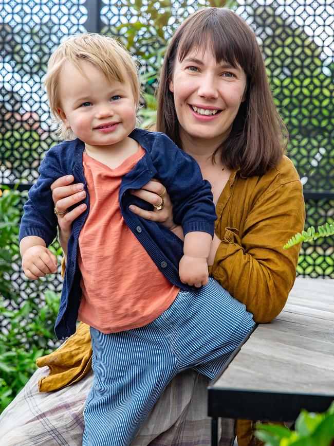 Shayna Quinn-Bowyer with her son, Joplin, 15 months, who was born seven weeks premature. Picture: Sarah Matray