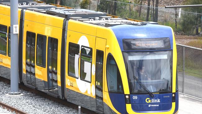 The G-Link train at the Helensvale train station. Picture John Gass