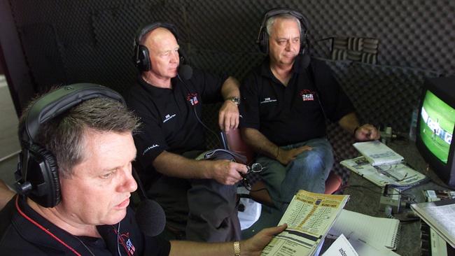 Ray Hadley, Bob Fulton and the late Peter Frilingos in 2002. Picture: Brett Costello