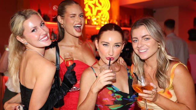 Anna Krstna, Amelia Ross, Madeleine Weston and Greta Wood at The Social Agency, Que Models and AE Artists - Not So Silent Night - Christmas party at JUJU Mermaid Beach. Picture, Portia Large.