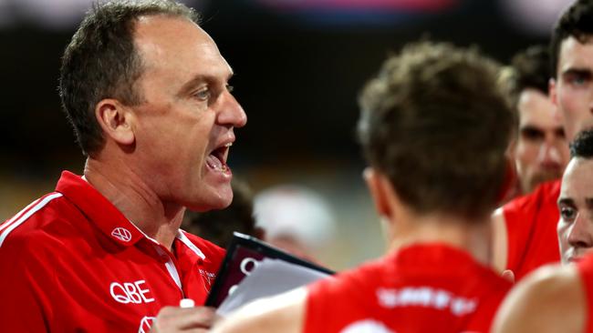 Swans coach John Longmire wants a permanent shift to shorter games Picture: Getty Images