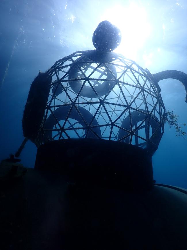 Diving helmet sculpture at Busselton Jetty, WA.