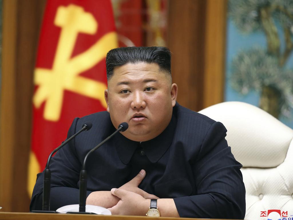 April 11, 2020: North Korean leader Kim Jong-un attends a politburo meeting of the ruling Workers' Party of Korea in Pyongyang.