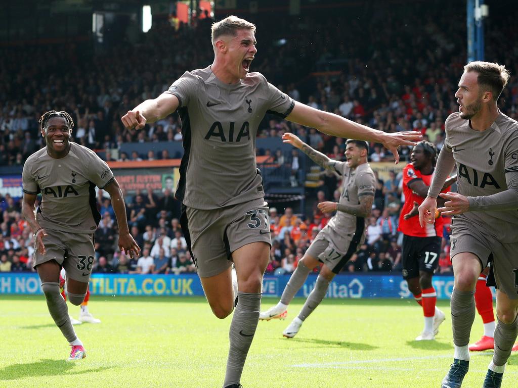 Micky van de Ven scored the winner for Tottenham. Picture: Henry Browne/Getty Images