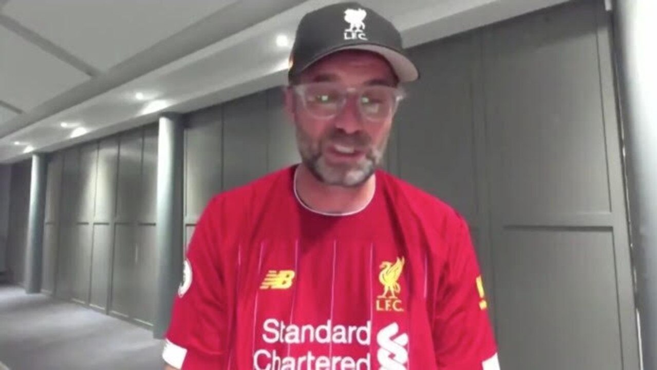 Jurgen Klopp in tears discussing Liverpool's title.