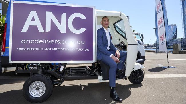 ANC chief executive Joe Sofra with the electric Tuk Tuk.