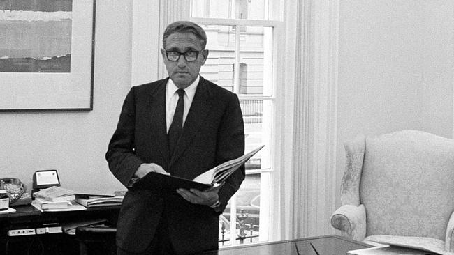 Henry Kissinger in his White House office.