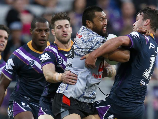 Melbourne Storm last played in Geelong in 2019, against New Zealand. Picture: Darrian Traynor/Getty Images