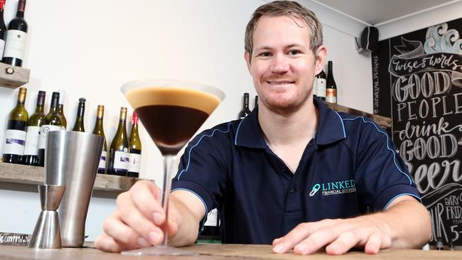 Harvest Moon owner Jason Nairn with one of the best espresso martinis on the Gold Coast. Photo: Richard Gosling