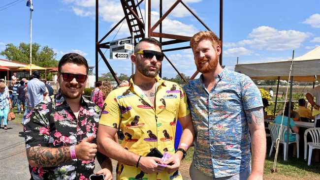 MATCHING THE THEME: Max Greene-Galloway, Marcus Loscher and Ben Taylor. Picture: Emily Clooney