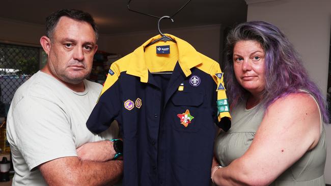 Labrador couple Kirsty and Martin Skok are disappointed Scouts Queensland opened the door to the leader who was terminated for striking their son. Picture: Glenn Hampson