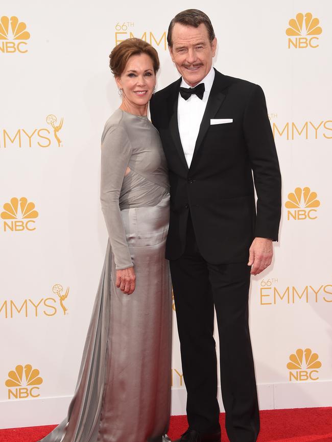 Bryan Cranston and Robin Dearden attend the 66th Annual Primetime Emmy Awards.