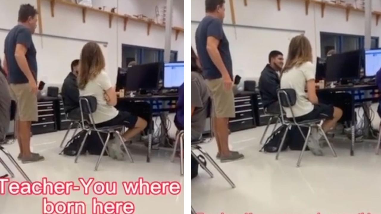 A teacher is under investigation after he was caught scolding a student on camera. Picture: Tik Tok / @scobbydooo1