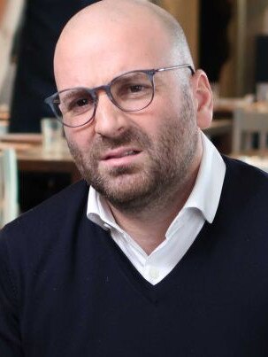 George Calombaris speaking to Leigh Sales. Picture: ABC.