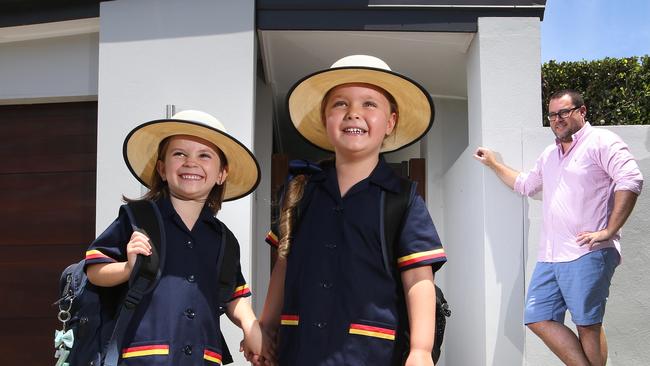 The pair are excited to head to school this week. Picture Glenn Hampson