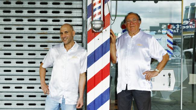 Andrew Stylianou of Andrew's Barber on Grafton Street has marked 60 years of cutting men's hair and beards. Picture: Brendan Radke