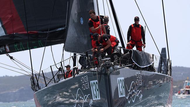 Scallywag at the start of the Sydney to Hobart yacht race. Pic: Glenn Nicholls/AFP.