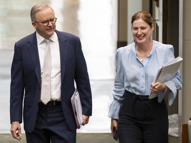 Prime Minister Anthony Albanese and Minister for Housing Julie Collins. Picture: NCA NewsWire / Martin Ollman