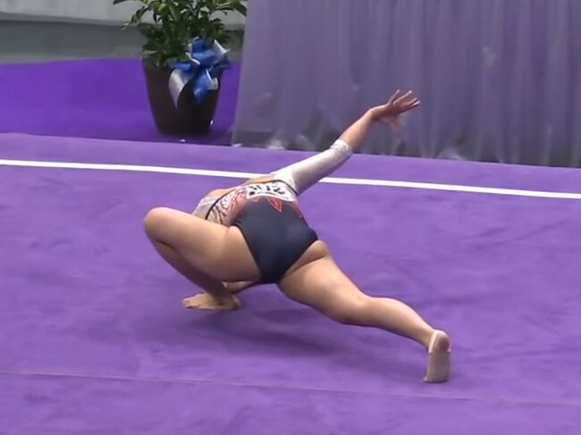 Samantha Cerio prepares to start her routine.