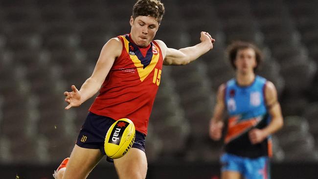 Harry Schoenberg in action for South Australia in the win against the Allies in the AFL Under 18 Championships. Picture: Michael Dodge/AFL Photos via Getty Images