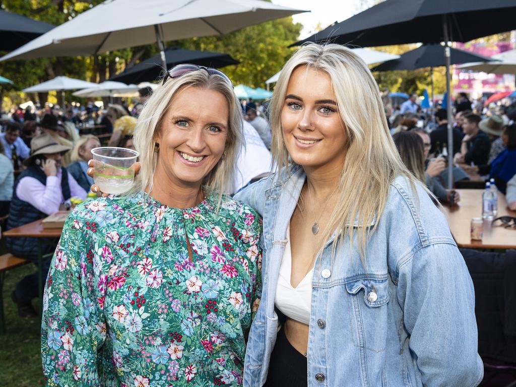 Lisa (left) and Riley Greenbury at the Festival of Food and Wine, Carnival of Flowers 2022, Saturday, September 10, 2022. Picture: Kevin Farmer