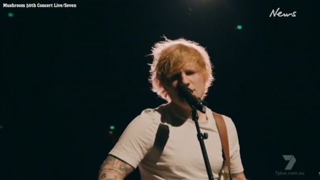 Ed Sheeran performs at Mushroom 50th Concert