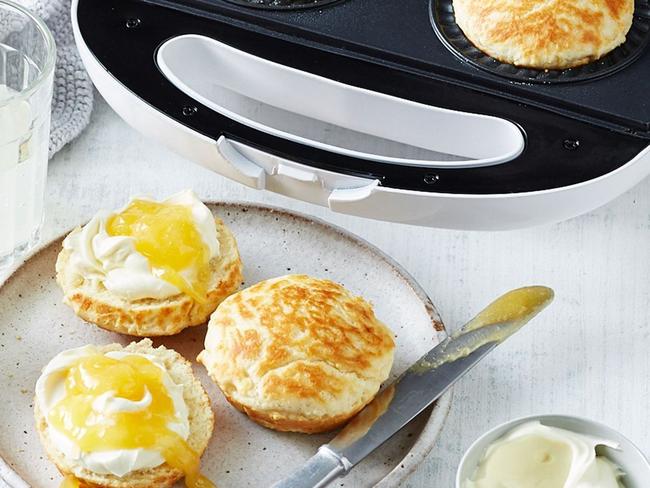 You can cook scones in a pie maker.