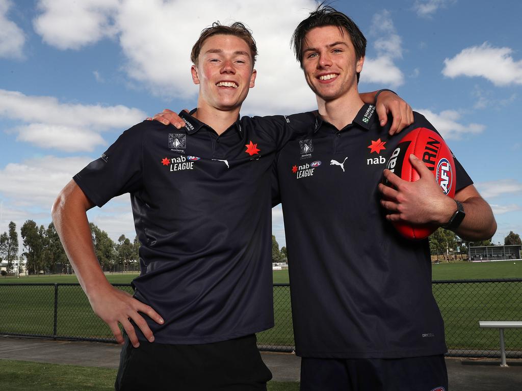 Bruhn and Henry played school and representative football together before entering the AFL draft. Picture: Michael Klein