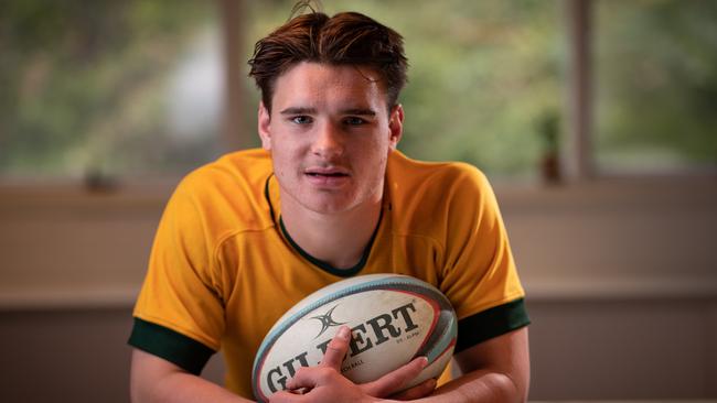 Zac Barnabas will captain St Augustine's rugby team against Waverley College at Bankwest Stadium. Picture: Julian Andrews