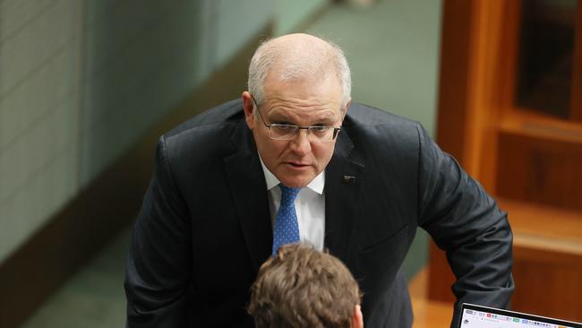 Prime Minister Scott Morrison during Question Time in the House of Representatives in Parliament House Canberra today.Picture: NCA NewsWire / Gary Ramage