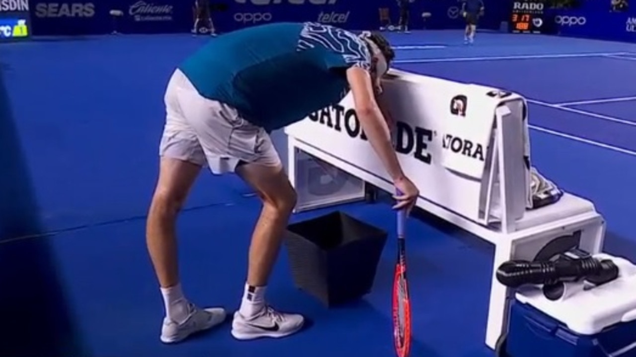 Taylor Fritz penalised after mid-match vomit