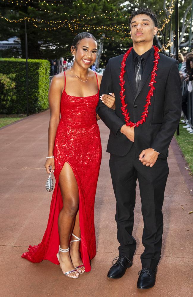 Siena Dawson partners Elliot Te'o at St Mary's College formal at Picnic Point, Friday, March 22, 2024. Picture: Kevin Farmer