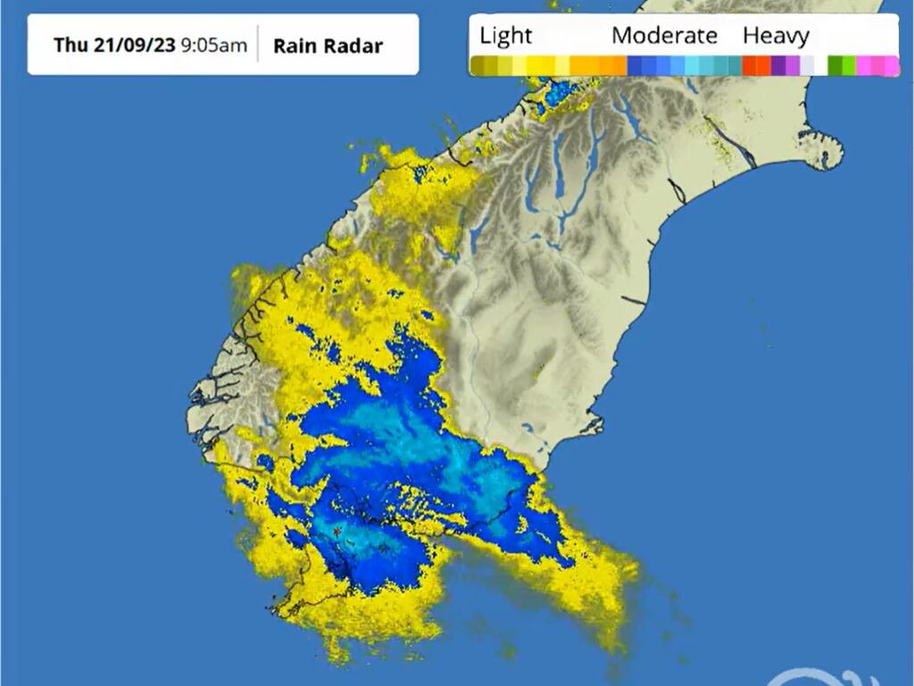 The deluge started on Thursday morning. Picture: x/Twitter/MetService