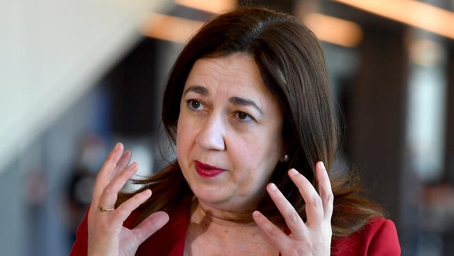 Queensland Premier Annastacia Palaszczuk says she will not commit to reopening her state at 80 per cent at this stage. Picture: NCA NewsWire / John Gass