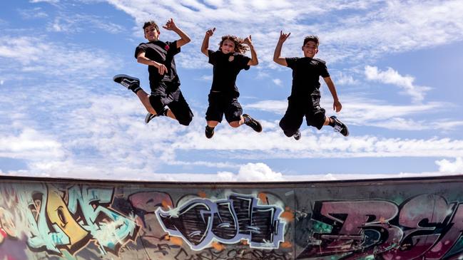 Wave Raiders band member Pete, Tom and Jayden. Photo: Clea-marie Thorne