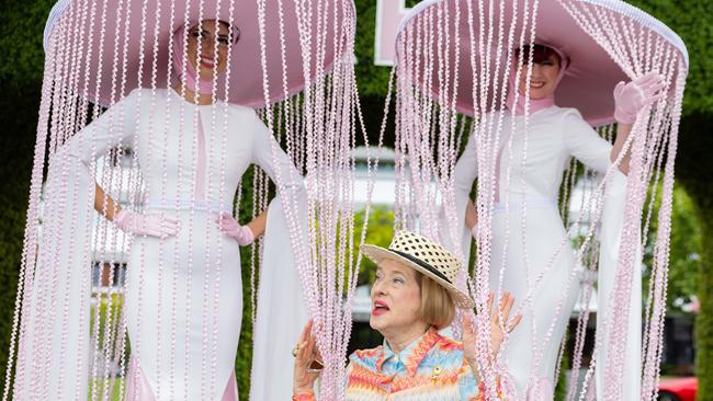 Gay Waterhouse arrives. The Park and Flemington Racing Launch. Picture: Jason Edwards