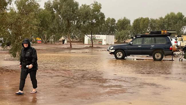 William Creek’s town centre was flooded. Picture: William Creek Hotel