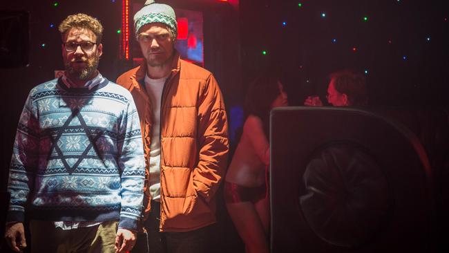 A head-scratching run of movie jobs ... Michael Shannon stars alongside Seth Rogen in twisted Christmas movie The Night Before, which opens in Australia on December 3. Picture: Sony Pictures