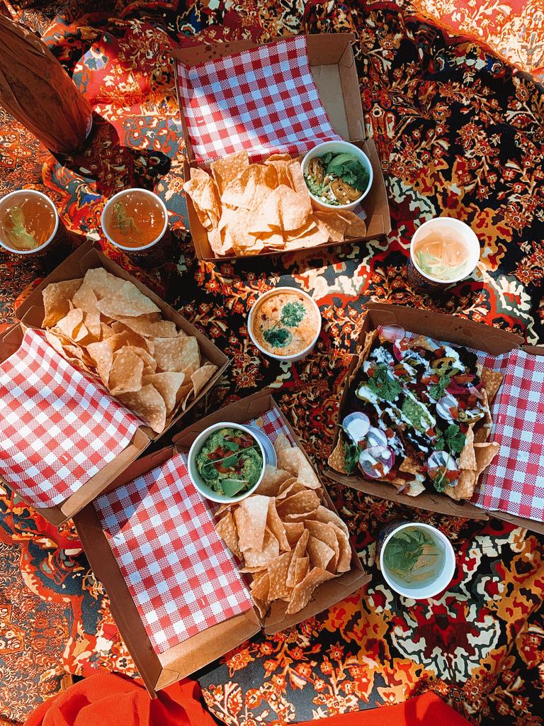 A spread of food from Hot Tamale.