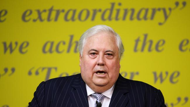 Clive Palmer has decided to call time on the Palmer United Party experiment, ending a meteoric rise and fall in Australian politics. Picture: Tara Croser