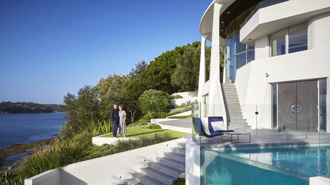 Shane and Lynn Noble Sydney at their home on Port Hacking. Picture: Maree Homer