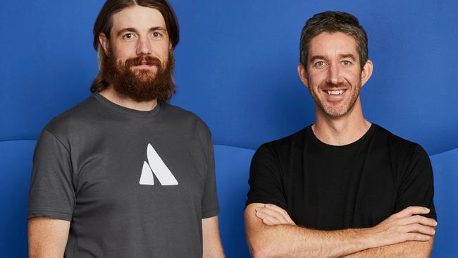 Atlassian co-CEOs Mike Cannon-Brookes and Scott Farquhar. Picture: Atlassian