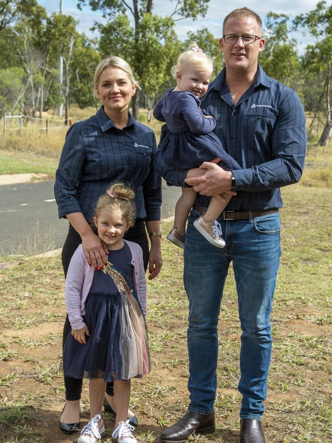 Chris and Emma Moger, daughters Halle, 4, and Ruby, 1. Picture: Daryl Wright