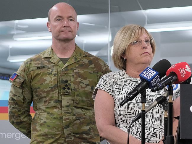 Brigadier Matt Burr and Lisa Neville, Victoria’s Minister for Police and Emergency Services.