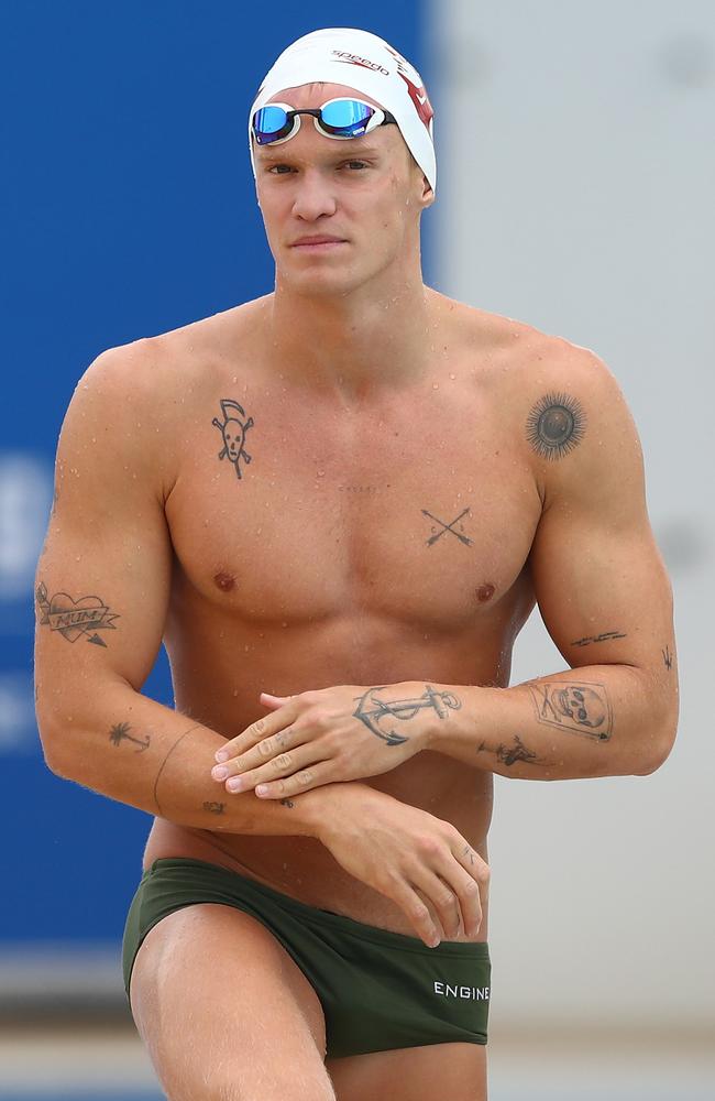 Cody Simpson during a training session at the 2021 Australian Swimming Championships at the Gold Coast Aquatic Centre on April 17, 2021. Picture: Chris Hyde/Getty Images