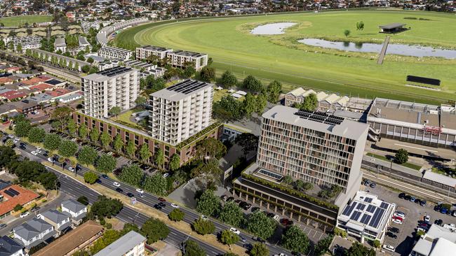 Artist’s impression of Morphettville Racecourse redevelopment.