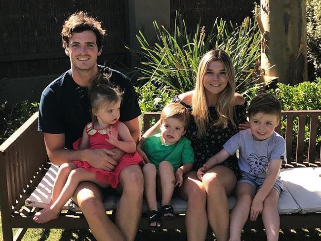 Dylan Roberton with his family last Christmas.