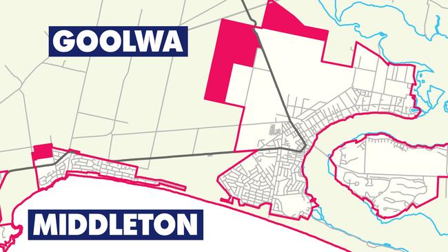 The new housing areas for Goolwa and Middleton.